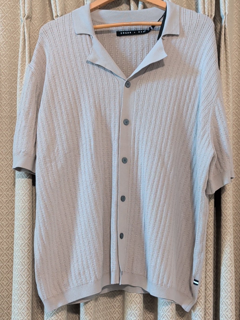 NWT Men's Size w Edgar+Ash Tan Button Down Sweater Polo